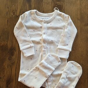 Colored Organics Cream Pajamas with Pink Accents